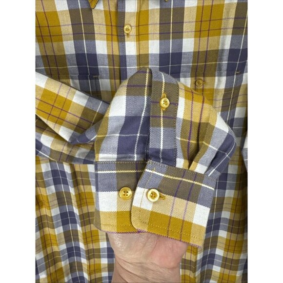 The North Face Men's L Arroyo LS Flannel Button Shirt Organic Gold Plaid NWT - Picture 4 of 15